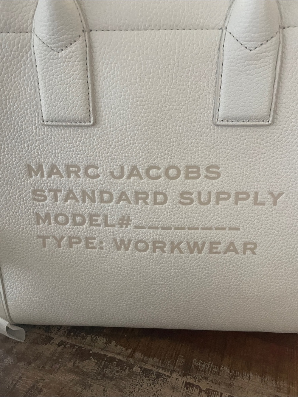 Marc Jacobs Cream Pebbled Leather Tote with Top Handles and Removable Long Strap - Picture 8 of 8